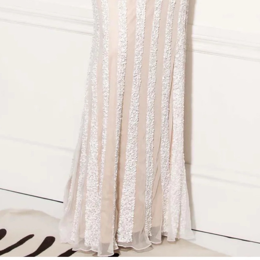 Women’s Formal Dress BG Haute 48722SC Sequined Size 10 Gown Ivory/Nude NEW - Picture 5 of 16